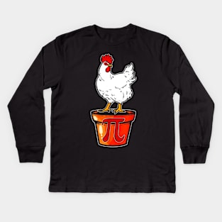 Pi Math Chicken Pot Kids Long Sleeve T-Shirt